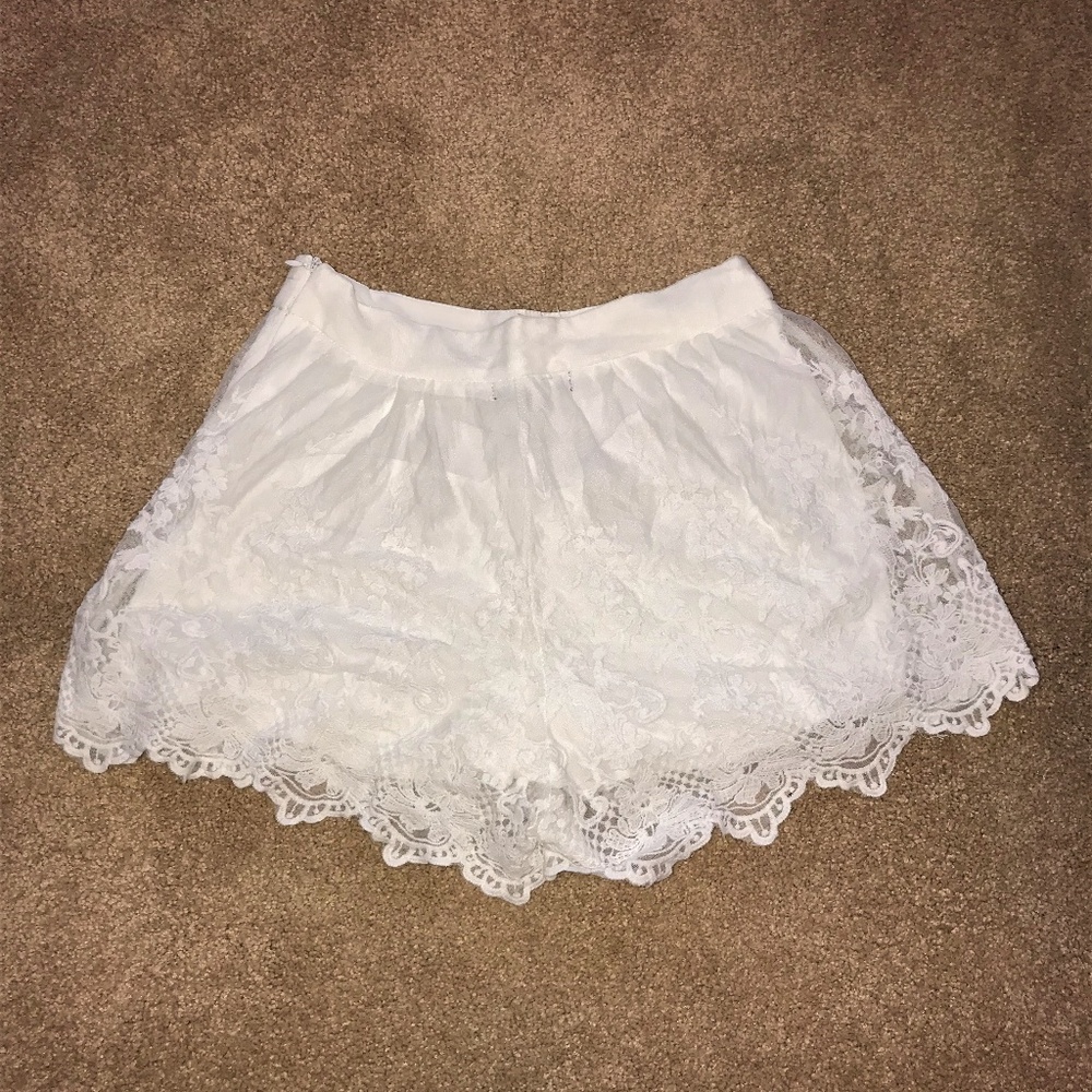 White Lace Shorts
